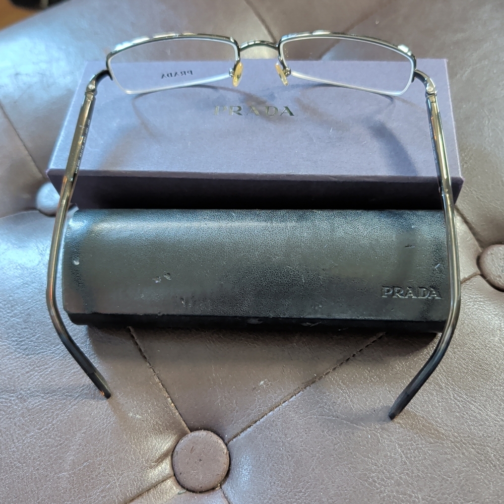 Prada Rimless Rectangular Eyeglasses in Gold and … - image 6